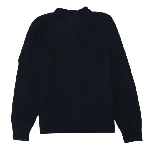 C.P. Company Men's Black XL Collared 1/2 Zip Cotton Sweatshirt