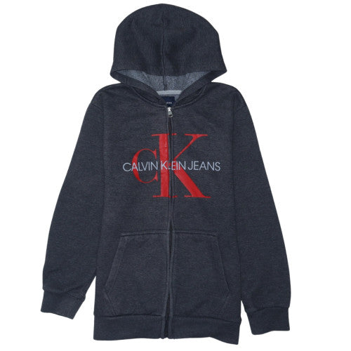 Calvin Klein Jeans Teens Grey Full Zip Logo Hoodie 14 Plus