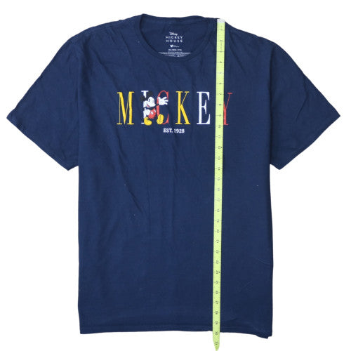 Disney Mickey Mouse Navy Blue Men's 2XL Cotton Graphic T-Shirt