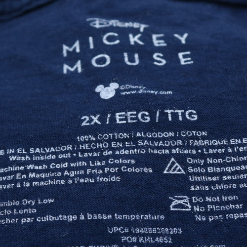 Disney Mickey Mouse Navy Blue Men's 2XL Cotton Graphic T-Shirt