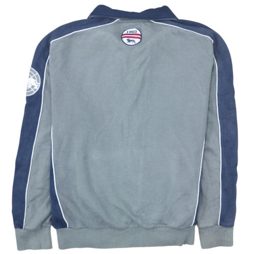 Lonsdale Men’s Grey Full Zip Sweatshirt S Collared Graphic Cotton