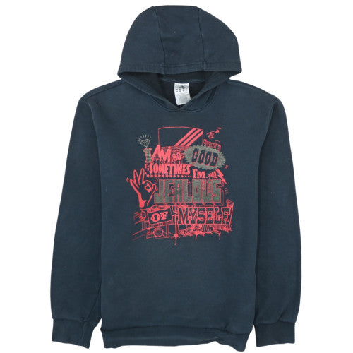 adidas Men's Black Pullover Hoodie L Graphic Print Sports Fleece