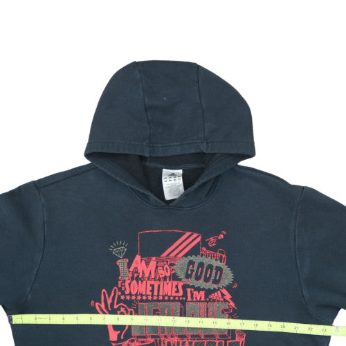 adidas Men's Black Pullover Hoodie L Graphic Print Sports Fleece