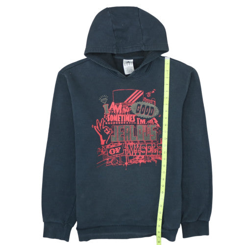 adidas Men's Black Pullover Hoodie L Graphic Print Sports Fleece