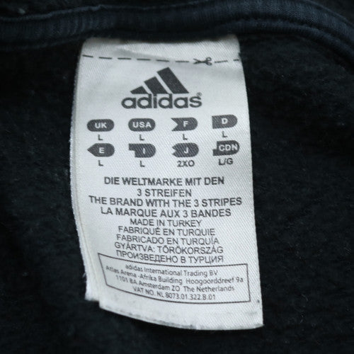 adidas Men's Black Pullover Hoodie L Graphic Print Sports Fleece