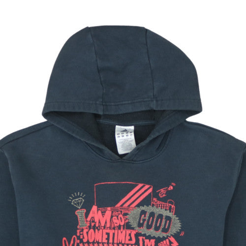 adidas Men's Black Pullover Hoodie L Graphic Print Sports Fleece
