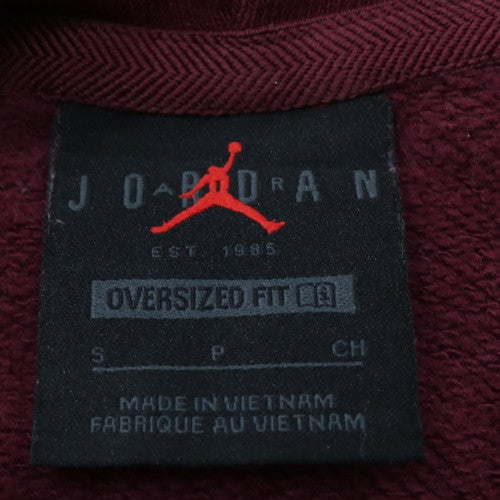 Nike Jordan Men's Red Pullover Hoodie Size S Oversized Fit Cotton
