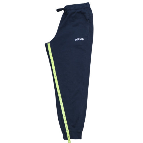 adidas Men's Blue Fleece Jogger Trousers Size M Elastic Waist