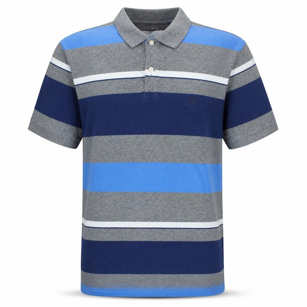 Front view of Chaps Men's Multicoloured Striped Cotton Polo Shirt XL