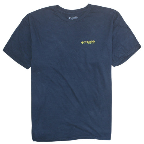 Columbia PFG Men's Blue 2XL Short Sleeve Crew Neck Cotton T-Shirt