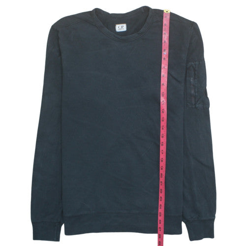 C.P. Company Men's Black Cotton Crew Neck Pullover Sweatshirt L