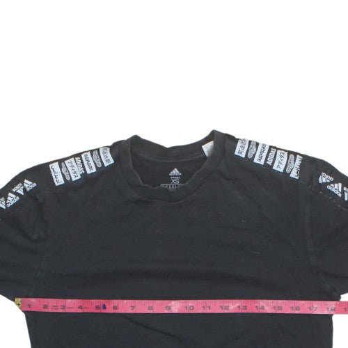 adidas Unisex Black XS Long Sleeve Logo Pullover Sweatshirt