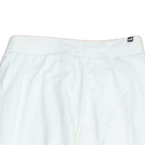 Puma Men's White Fleece Jogger Trousers L Regular Fit