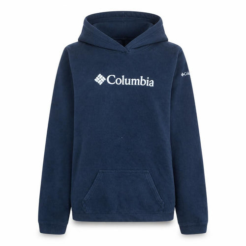 Columbia Womens Navy Blue Pullover Hoodie XL Cotton Blend Logo Design
