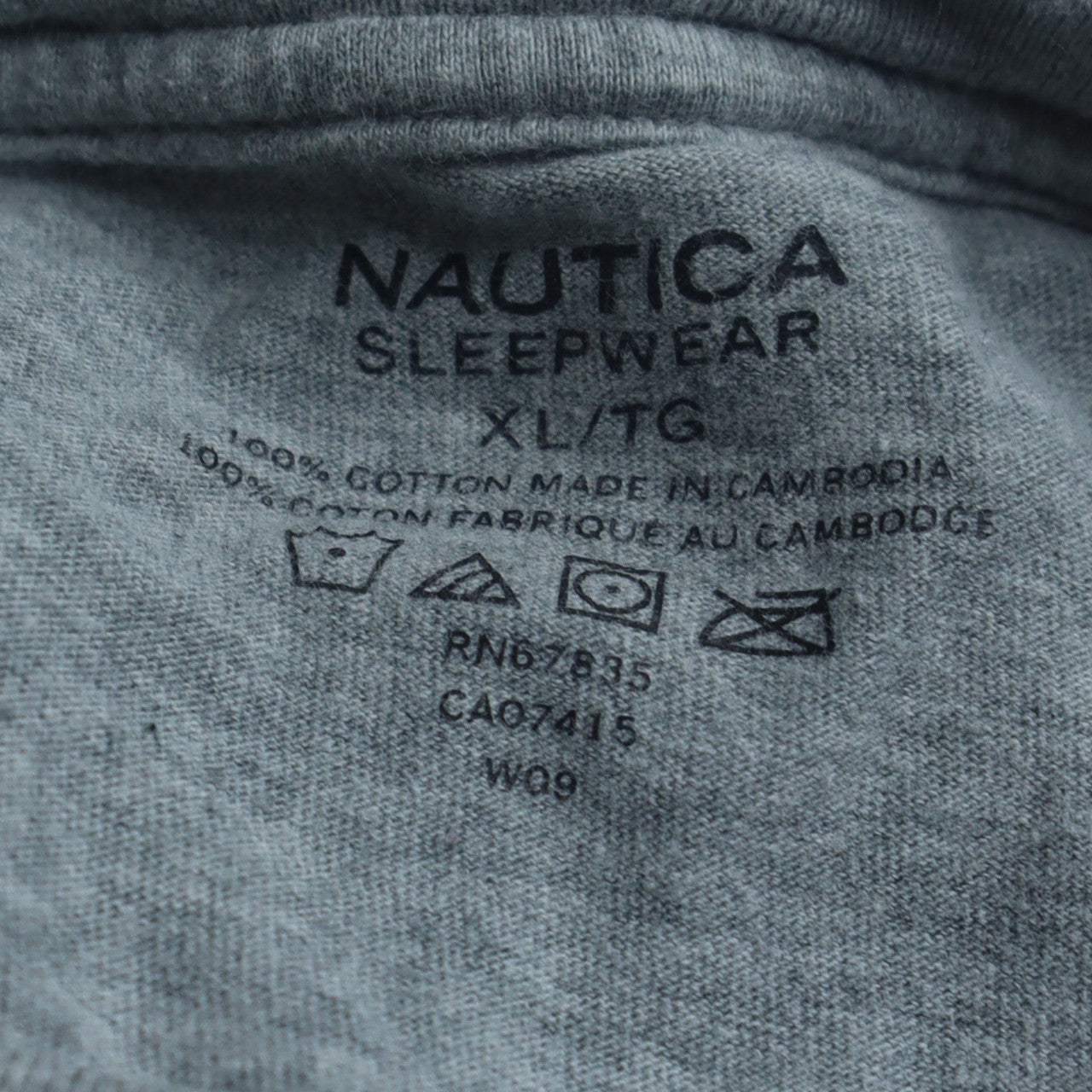Nautica Men's Grey XL Cotton Crew Neck Short Sleeve T-Shirt