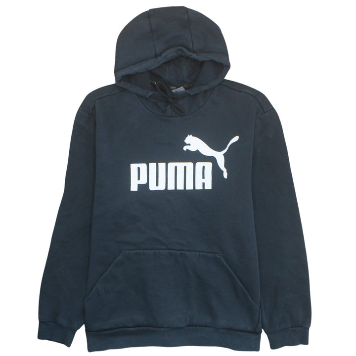 Puma Men’s Blue 2XL Pullover Hoodie Logo Fleece Sweatshirt