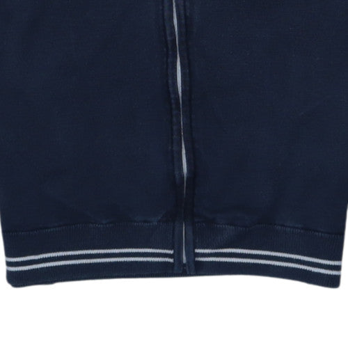 Hugo Boss Men's Blue Full Zip Cotton Knit Sweatshirt M