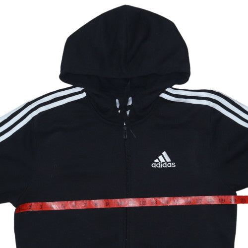 Adidas Mens Black Full Zip Hoodie Small Hooded Athletic Sweatshirt