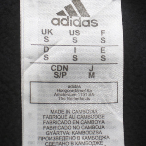 Adidas Mens Black Full Zip Hoodie Small Hooded Athletic Sweatshirt
