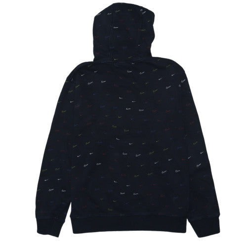 Nike Mens Black Pullover Hoodie L Logo Print Fleece Sweatshirt