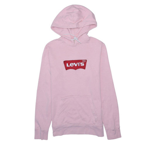 Levi's Women's Pink Pullover Hoodie Small Logo Cotton Sweatshirt