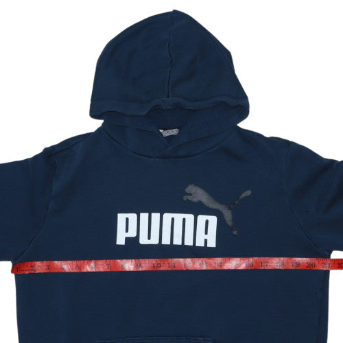 Puma Boys Blue Pullover Hoodie 15-16 Years Graphic Logo Sweatshirt