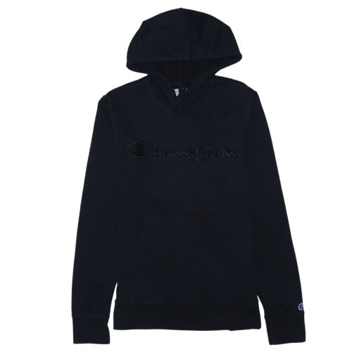 Champion Mens Black S Embroidered Pullover Hoodie