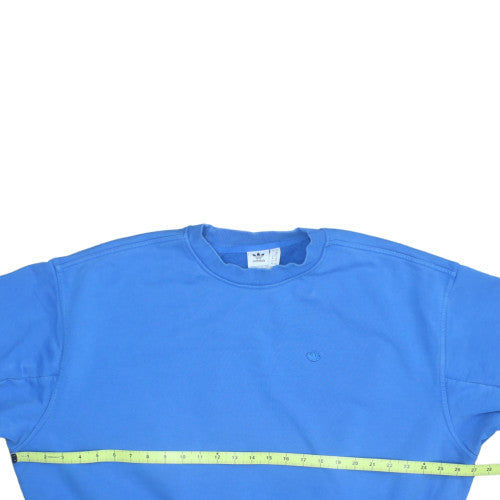 Adidas Women Blue Crew Neck Pullover Sweatshirt Size 10 Cotton