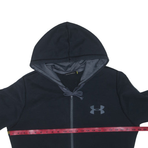 Under Armour Mens Black Full Zip Hoodie Large Fleece Lined