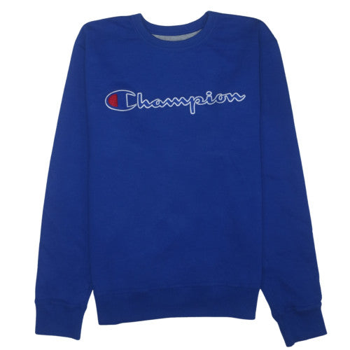 Champion Men's Blue Embroidered Logo Pullover Sweatshirt Size M