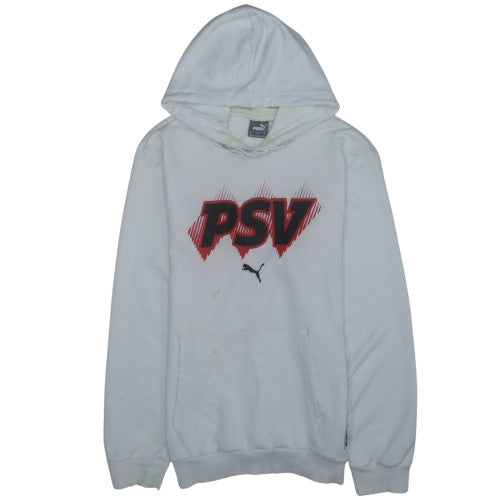 Puma PSV White Hoodie Women L Graphic Print Pullover