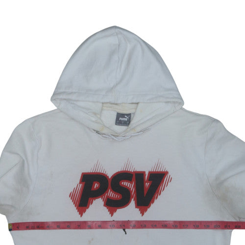Puma PSV White Hoodie Women L Graphic Print Pullover