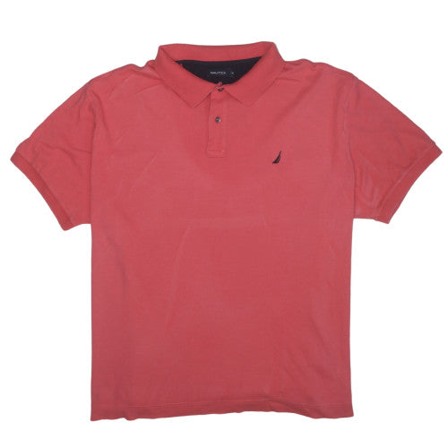Nautica Men's Red 3XL Cotton Short Sleeve Polo Shirt