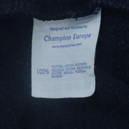 Champion Men's Blue Pullover Hoodie 2XL Logo Fleece Sweatshirt