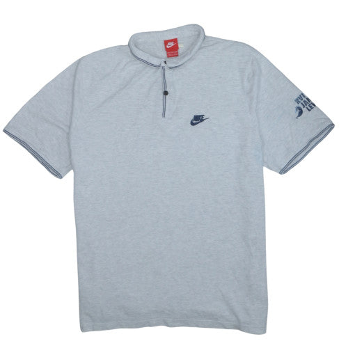 Nike Men’s Grey 2XLT Polo Shirt Short Sleeve 1/4 Zip Cotton