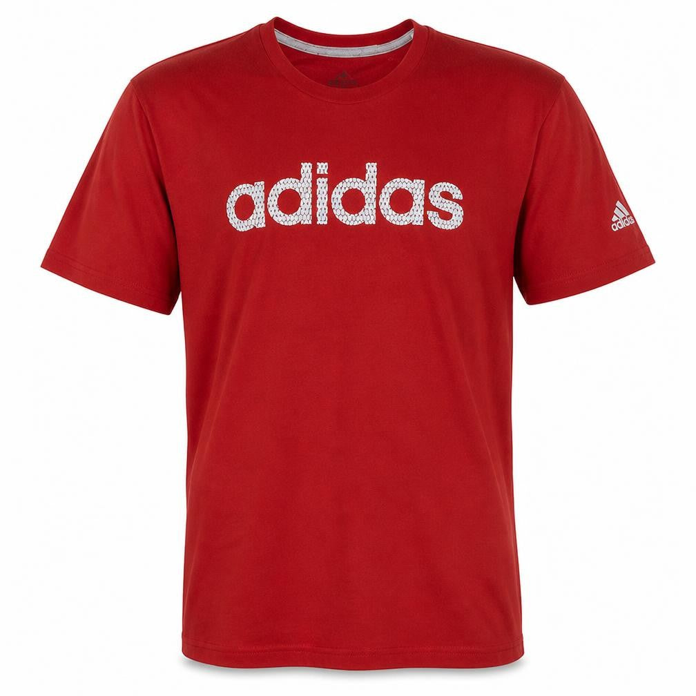 adidas Men's Red XL Sports Graphic T-Shirt Cotton Blend