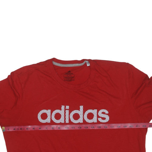 adidas Men's Red XL Sports Graphic T-Shirt Cotton Blend
