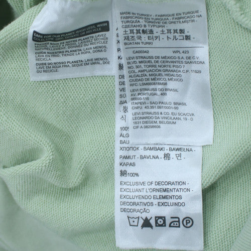 Levi's Men's Green Pullover Hoodie M Regular Fit Cotton