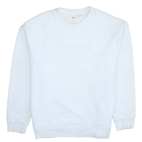 Levi's Men's White Relaxed Fit Crew Neck Sweatshirt M