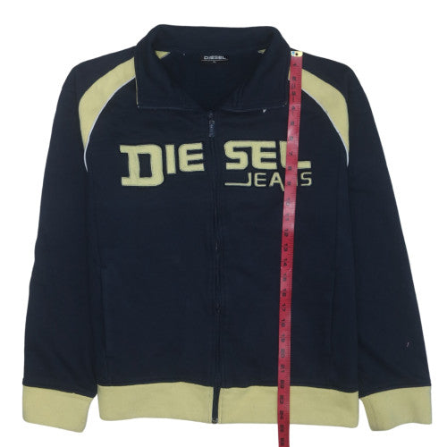 Diesel Mens Navy Full Zip Sweatshirt XL Logo Athletic Style