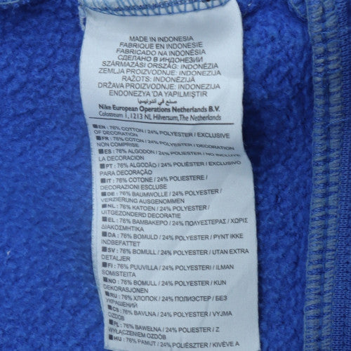 Nike Men's Blue Embroidered Crew Neck Sweatshirt Size M