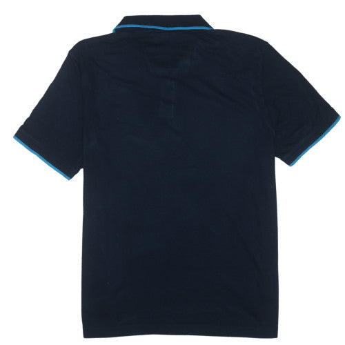 Nautica Men's Blue Striped Cotton Blend Polo Shirt XL Classic Fit