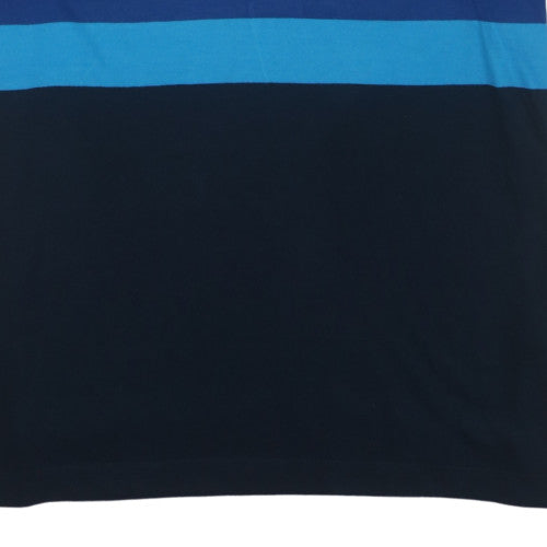 Nautica Men's Blue Striped Cotton Blend Polo Shirt XL Classic Fit