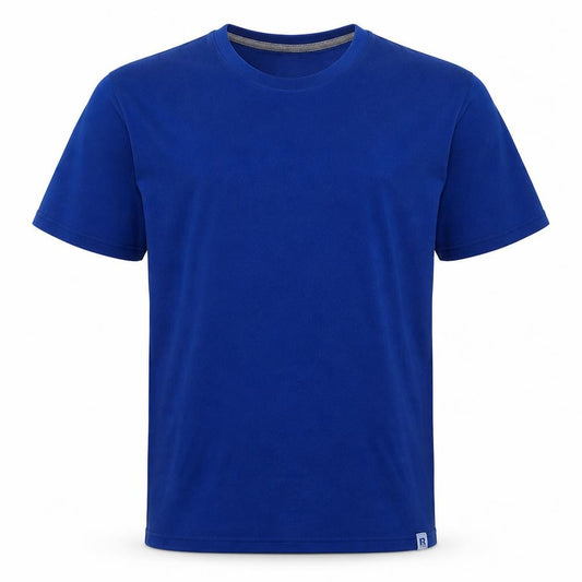 Front view of Russell Athletic Men's Blue XL Short Sleeve Crew Neck T-Shirt