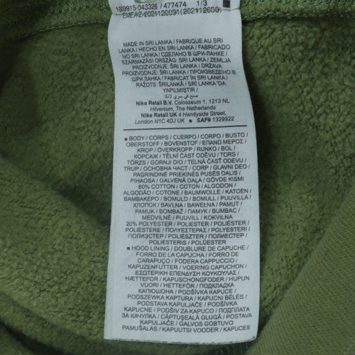 Nike Men's Green Pullover Hoodie M Regular Fit Fleece Sportswear