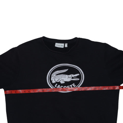 Lacoste Men's Black 2XL Crew Neck Logo Sweatshirt Regular Fit