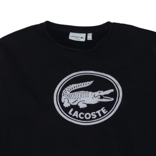 Lacoste Men's Black 2XL Crew Neck Logo Sweatshirt Regular Fit