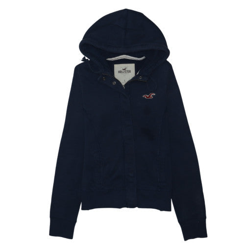Hollister Men's Blue Full Zip Hoodie L Fleece College Style