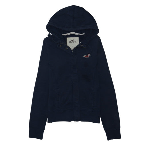 Hollister Men's Blue Full Zip Hoodie L Fleece College Style