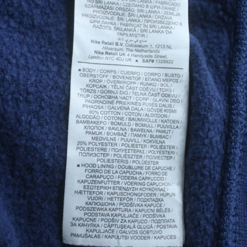 Nike Men's Blue Full Zip Hoodie M Sports Fleece Sweatshirt